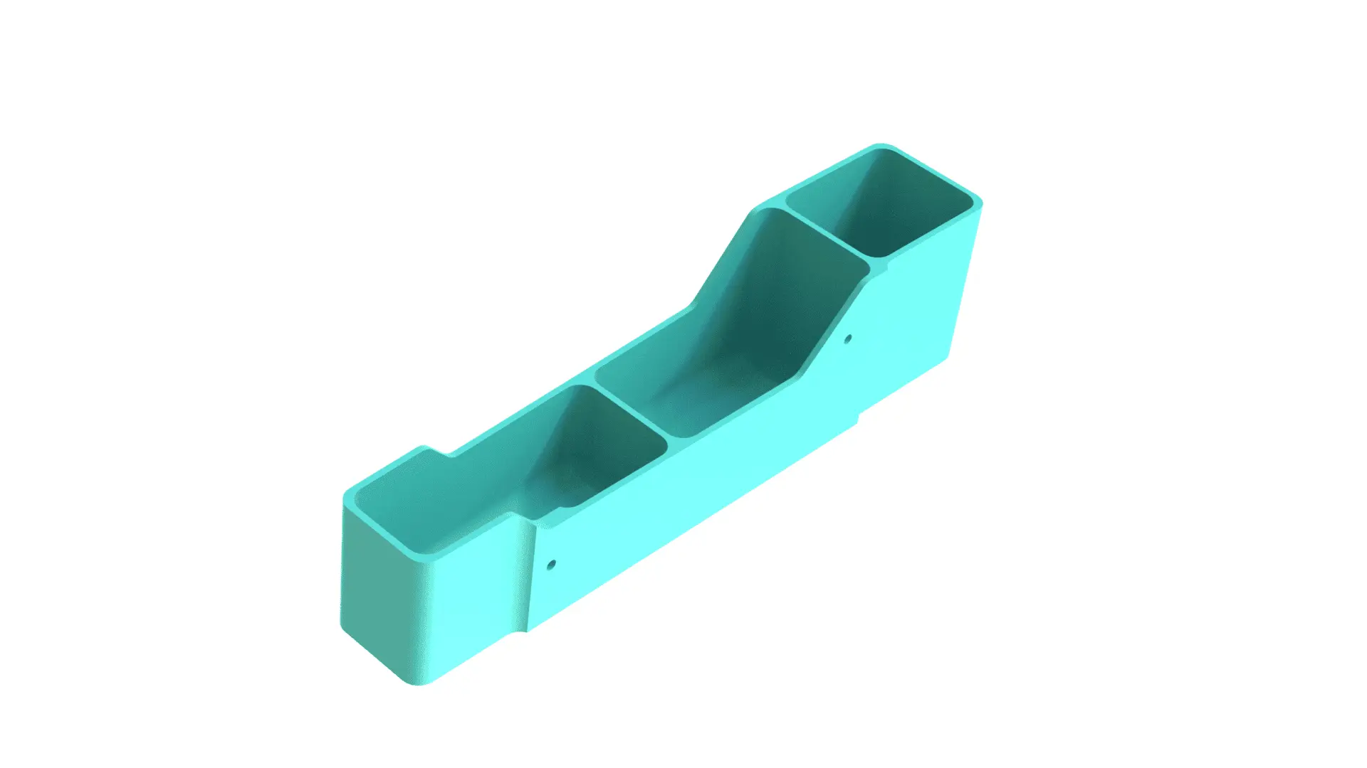Stepped multi-bay airborne channel component