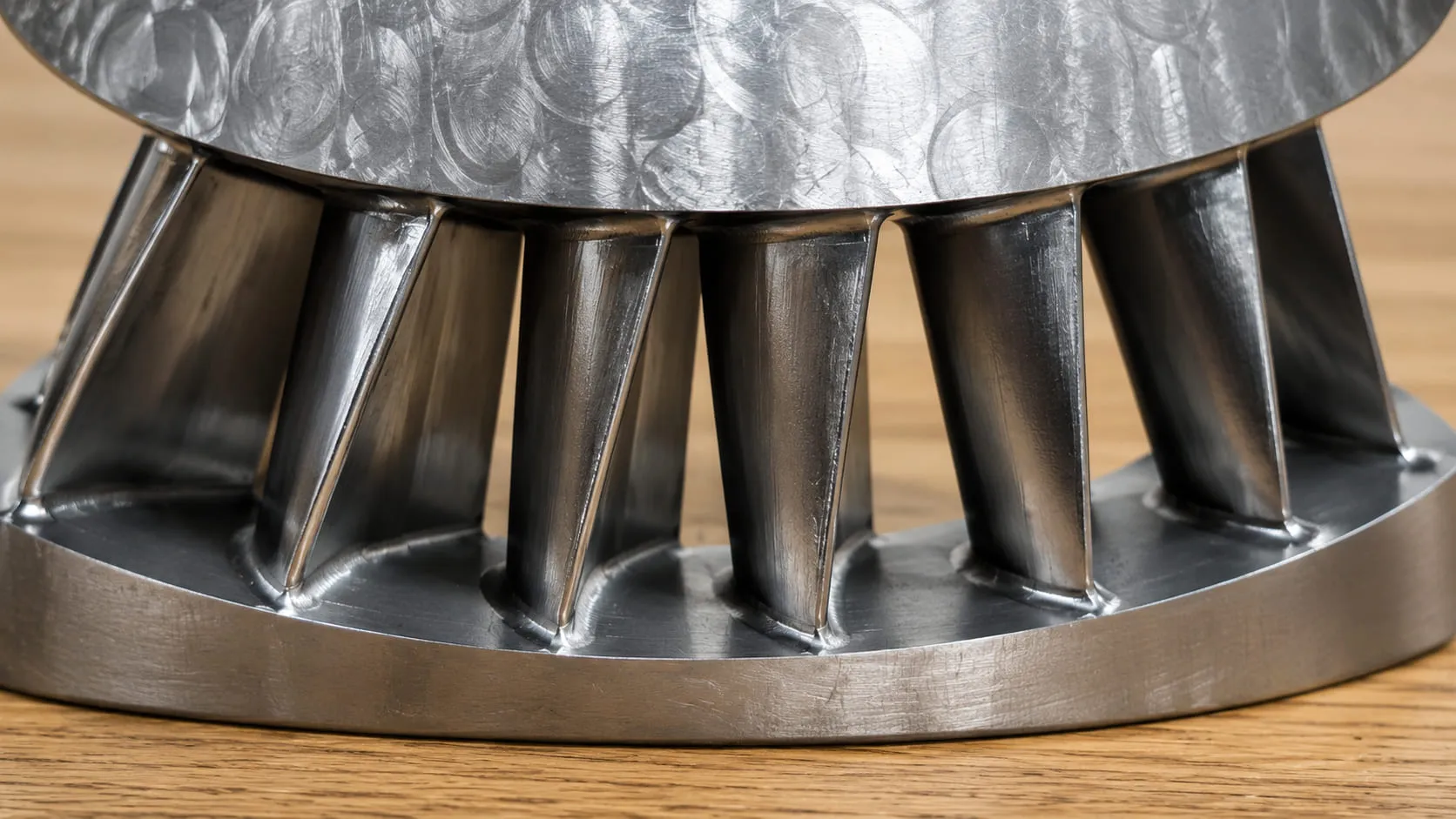 Close-up of hydroturbine vane roots